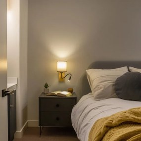 Brilagi - LED Nástenná lampa NUBILA WOOD 1xE27/25W/230V + LED/3W dub/hnedá