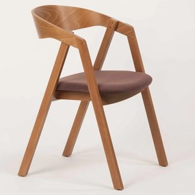 Stima stolička GURU buk s čalúneným sedákom Vyberte odtieň ->: Dub, Vyberte látku ->: CARABU marrone pelle 135