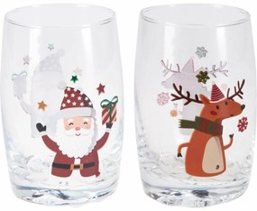 Súprava 2 vianočných pohárov Santa a Sob 250 ml