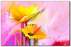 Obraz na plátne - Abstraktná maľba, jarné kvety reprodukcia 1269A (75x50 cm)