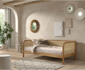 Jednolôžková posteľ z dubového dreva s roštom 90x200 cm v prírodnej farbe Olive Captain Rotan – Vipack