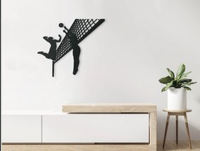 drevko Drevená nálepka Volejbal Rozmer obrazu: 38,5 x 44,5 cm, Farba dekorácie: Čierna
