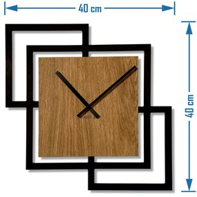 Dekorstudio Moderné drevené hodiny na stenu SQUARES
