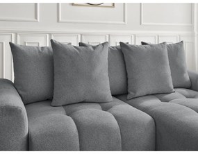 Sivá ženilková rozkladacia/s úložným priestorom rohová pohovka (pravý roh/s leňoškou) Roxelane – Bobochic Paris