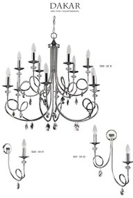 Jupiter 1601 - DK K2 CH - Nástenné svietidlo DAKAR 2xE14/40W