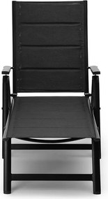 Polohovateľné relaxačné lehátko Avenberg RIVIERA, čierna