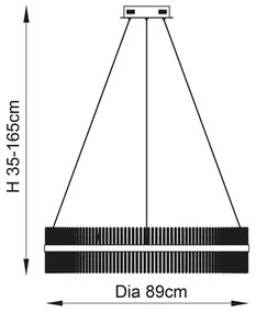 Endon 107672 - LED stmievateľný luster na lane ADRIEL LED/83W/230V 3000K zlatá