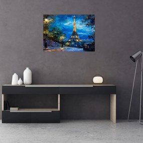Obraz - Olejomaľba Eiffelovej veže (70x50 cm)