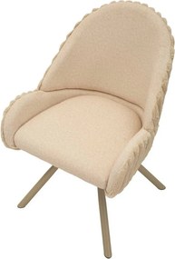 Krémové čalúnené jedálenské kreslá v súprave 2 ks s podrúčkami Stockholm – Mauro Ferretti