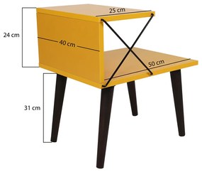 Nočný stolík Cross Yellow