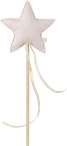 Ľanový kúzelný prútik púdrovo ružový so zlatom