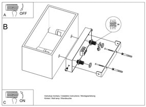 Čierne nástenné svietidlo Sollux Geo Maxi