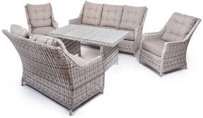 Záhradná jedálenská súprava BERKLEY 7 svetlo-sivá typ stola: jedálenský stôl bez polohovania