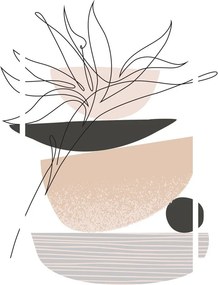 Obraz - Line art kvety N⁰1 (90x60 cm)