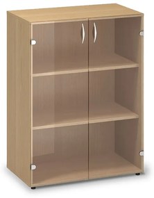 Stredná sklenená skriňa ProOffice 80 x 45,8 x 106,3 cm, buk