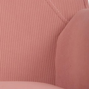 Relaxačné kreslo ušiak LUCIAN — masív, menčester, prírodná / ružová