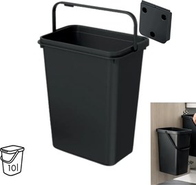 Prosperplast Závesný odpadkový kôš SYSTEMA BASIC, 10 l, 27 x 18 x 33cm, čierny