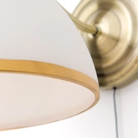 Orion WA 2-1371/1 - Nástenná lampa OLD LAMP 1xE27/40W/230V biela/mosadz