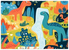 Obraz - Veselí dinosaury (70x50 cm)