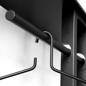 Čierny oceľový nástenný vešiak s poličkou 100 cm Luno Large – Spinder Design