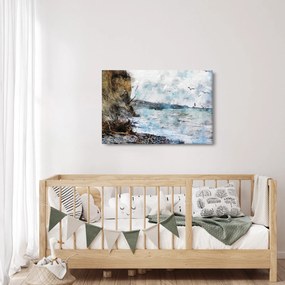 Obraz - Útes, akvarel (90x60 cm)