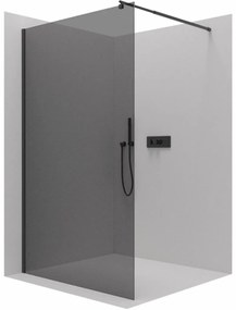 Cerano Onyx, sprchová zástena Walk-in 80x200 cm, 8mm šedé sklo, čierny profil, CER-CER-426406