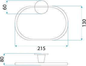 Rea Aristo, prsteňový vešiak na uterák, medená matná, REA-98503