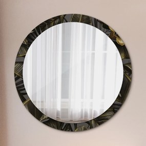 Okrúhle ozdobné zrkadlo na stenu Hibiscus kvety fi 100 cm