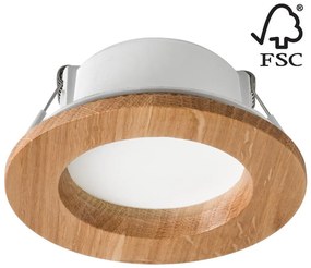 Lamkur LED Podhľadové svietidlo WOODY SPOT LED/5,5W/230V 4000K dub ø 10 cm LA51796