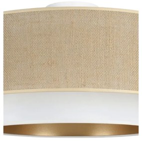 Stropné svietidlo SARTA 1×E27, 60 W, 230 V, priemer 45 cm, biela/juta