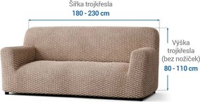 Bielastické poťahy MOSAICO béžové trojkreslo (š. 170 - 220 cm)