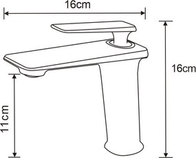 Mexen Purus, umývadlová batéria, čierna matná, 745800-70
