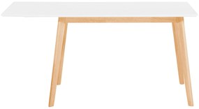 Rozkladací jedálenský stôl 120/155 x 80 cm biela/svetlé drevo MEDIO Beliani
