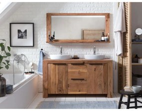 furniture-nabytek.cz - Masívna súprava nábytku do kúpeľne Auckland II z akácie, lakovaná, hnedá