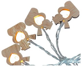 Svetelná reťaz s 10 žltými LED svetielkami Casa Selección Snowmen