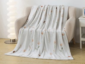 XPOSE® Mikroplyšová deka DIVOKÉ MAKY - svetlo sivá 200x220 cm
