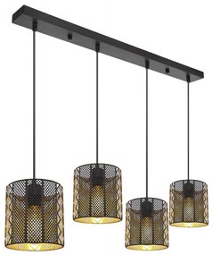 Globo 15450-4H - Luster na lanku ABINY 4xE27/60W/230V zlatá/čierna