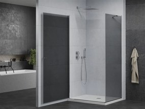 Mexen Pretoria, sprchovací kút 100 (dvere) x 90 (stena) cm, 6mm šedé sklo, chrómový profil + biela sprchová vanička, 852-100-090-01-40-4010