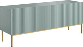 TV stolík Nicole 150 cm - šalviová / zlaté nožičky
