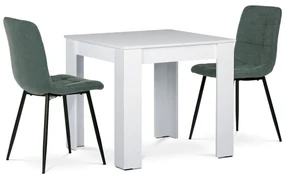 Jedálenský set z MDF s 2 stoličkami, 80 x 80 x 75cm, biely