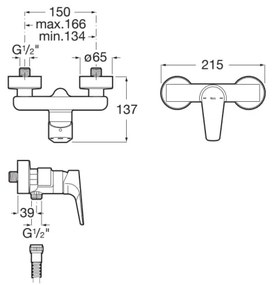 Roca A5A2190C00 - Sprchová batéria ATLAS, lesklý chróm