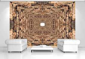 Fototapeta - Tunel 3D kameňov (152,5x104 cm)