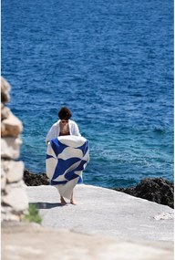 Modrá/krémovobiela deka 150x200 cm Tul – noo.ma