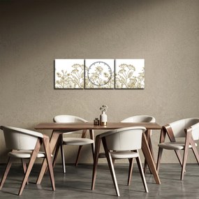 Obraz - Lúčne kvety (s hodinami) (90x30 cm)