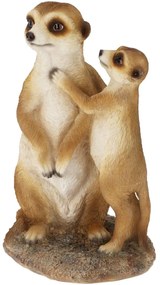 Záhradná figúrka z polyresinu Meerkat, 24 cm, hnedá