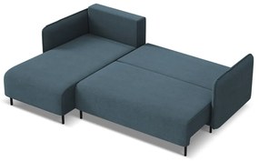 Modrá rozkladacia/s úložným priestorom rohová pohovka (ľavý roh) Luana – Makamii