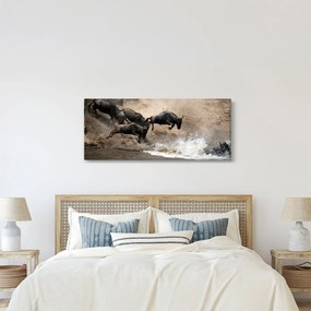 Obraz - Stádo pakoňov (120x50 cm)