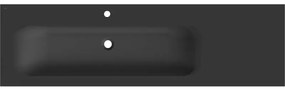 Mexen Vela, umývadlo na zapustenie 161 x 46,5 cm, ľavé, čierna matná, 25231671L