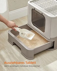 Feandrea Mačacia toaleta plastová Tuva, sivá