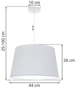 Závesné svietidlo Gaja, 1x svetlosivé textilné tienidlo, (fi 44cm), w